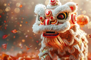 Lion dance performance during the Spring Festival