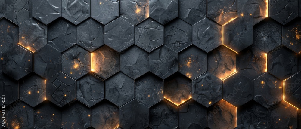 Aufkleber abstract futuristic luxurious digital geometric technology hexagon background banner illustration 3d