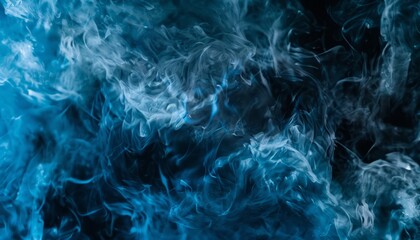 Obraz premium Blue Hues: An Abstract Exploration of Incense Smoke - AR 7:4