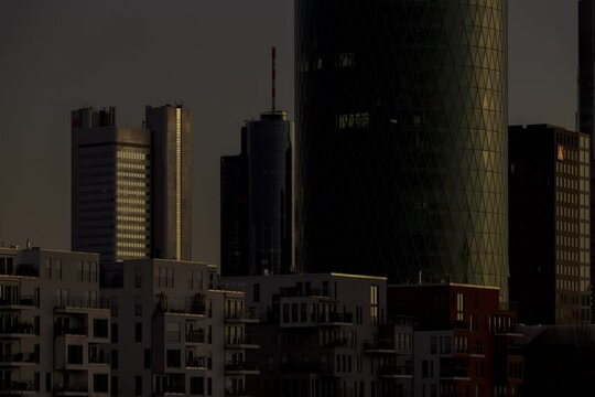skyscrapers at night