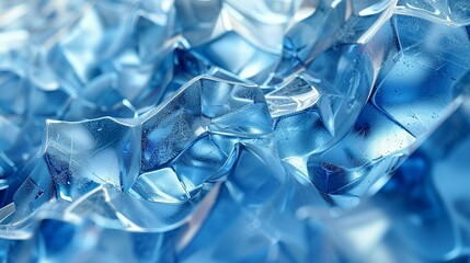 Geometric Style, An abstract concept showcasing blue ice textures, geometric forms, and gray lines, enhanced with vibrant colors to depict the dynamic nature of social networks. Various colors, shiny,