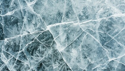 Frozen Beauty: A Stunning Snapshot of Cracked Ice on the Lake