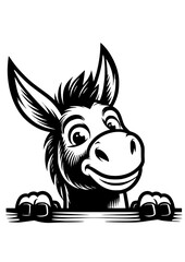Donkey SVG, Funny Donkey SVG, Donkey Peeking SVG, Peeping Farm Animals, Funny Donkey Clipart, Donkey Cut file for Cricut, Donkey Silhouette