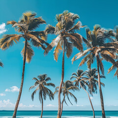 Palm Trees Summer iPhone Wallpaper This vibrant image of the blue sky, palm trees, and the ocean will easily transport you to your favorite season