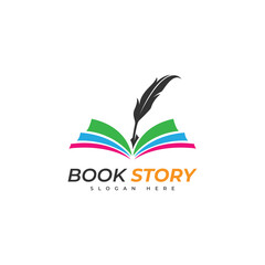 Book story logo simple vector design