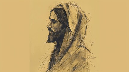 Fototapeta premium Biblical Illustration of Jesus' Message of Hope, Ideal for article