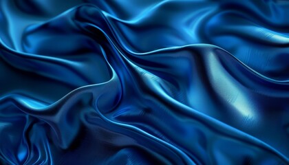 Obraz premium Blue Wave: Abstract Velvet Textures in Computer-Generated Art