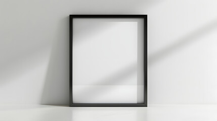 Black picture frame mockup transparent png isolated on white background, space for captions, png
