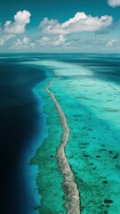 Blue Lagoon Aerial View of Tropical Barrier Reef