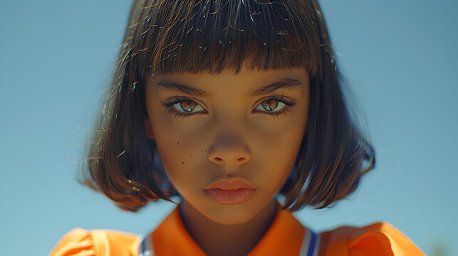 portrait of a girl starring camera