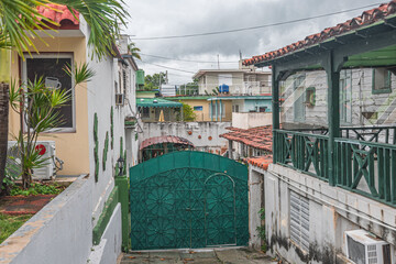 Varadero, Cuba. Touristic Cuban streets Varadero on a rainy day. 