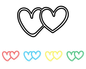 Heart icon vector. Love icon sign symbol in trendy flat style. Set elements in colored icons. Heart vector icon illustration isolated on white background