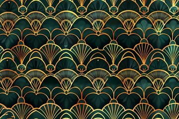 Art deco seamless wallpaper design pattern 