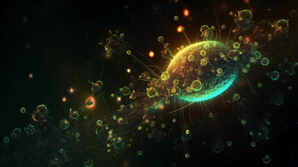 Viruses and bacteria background generative AI