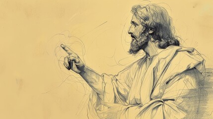 Fototapeta premium Jesus' Prophecy of His Death and Resurrection, Biblical Illustration of Redemption, Perfect for Religious Stock Photos