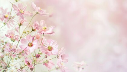 Obraz premium Pink Blossoms: A Soft and Serene Floral Banner for Spring and Summer
