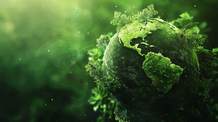 abstract eco concept lush green planet symbolizing environmental conservation