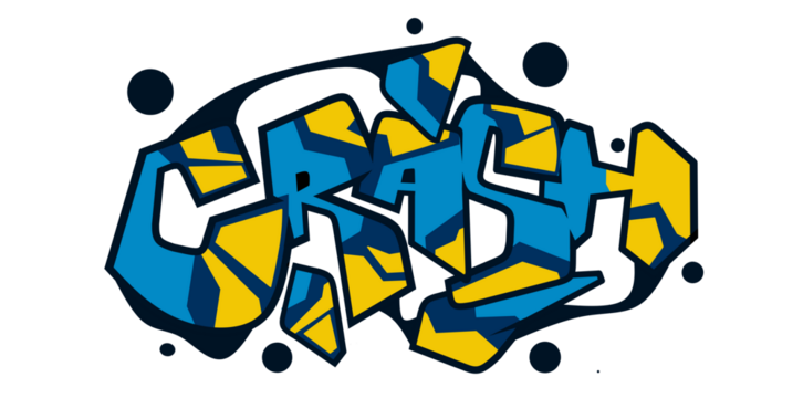 Crash word graffiti text font sticker - Powered by Adobe