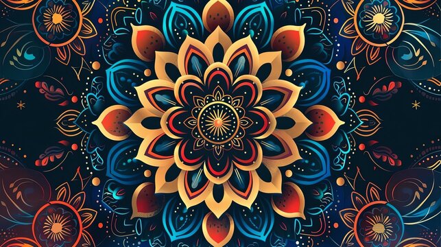 asian american and pacific islander heritage month celebration banner abstract mandala design