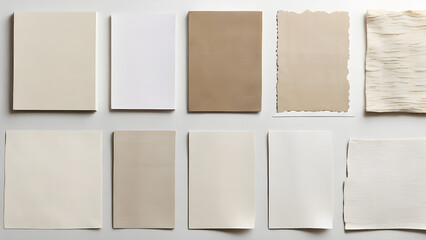 a collection of subtle textures, like linen or paper, on a white background to be used as overlays or backgrounds