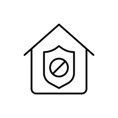 House security outline icons, minimalist vector illustration ,simple transparent graphic element .Isolated on white background