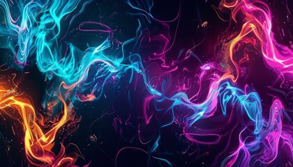 Fototapeta premium Electric Dreams: Discovering the Abstract Neon Colors of AR 7:4
