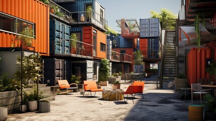 A photo of Residences within a Container Community