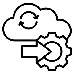 Cloud Automation Icon Element For Design