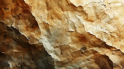 Textures illustration An abstract close-up of an old paper surface texture with a cardboard background, enhanced by a subtle halftone vector overlay and monochrome splatters for a grunge effect.