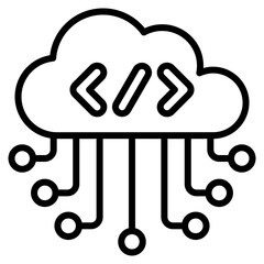 Cloud Coding Icon Element For Design