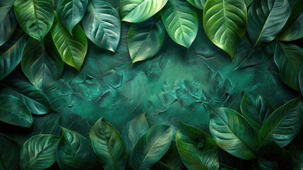 Obraz premium leaves of Spathiphyllum cannifolium, abstract green texture, nature background, tropical leaf