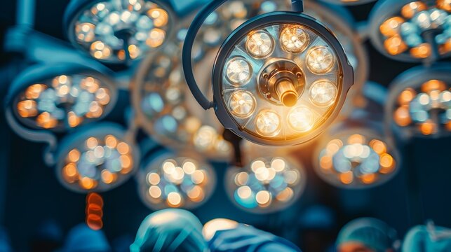 Portrait of a skilled surgeon performing surgery in a hospital operating room setting
