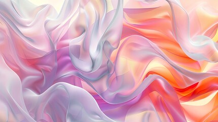 Fototapeta premium delicate abstract background with flowing shapes and pastel colors digital art
