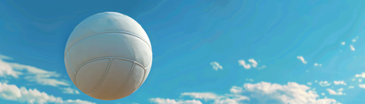 White volleyball float in clear blue sjy