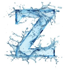 Obraz premium Letter Z. Water splashes alphabet isolated on a white background.