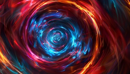 Obraz premium Spectral Symphony: An Abstract Ring Background Illuminated with Swirling Luminosity and Glowing Spir