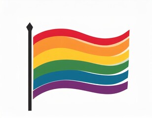 lgbt flag icon vector image on white background, queer pride month