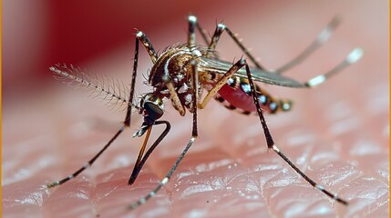 Dangerous Malaria Infected Mosquito Skin Bite. 