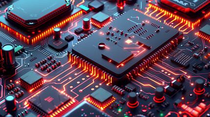 Circuit board technology cpu microprocessor vector image