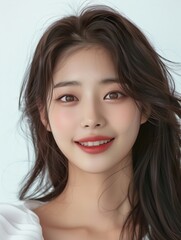 Naklejka premium Beauty concept portrait of young Asian woman