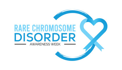 Rare Chromosome disorder awareness week every year in July. Template for background, banner, card, poster with text inscription.