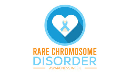 Rare Chromosome disorder awareness week every year in July. Template for background, banner, card, poster with text inscription.