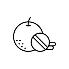 Fruit Supplement outline icons, minimalist vector illustration ,simple transparent graphic element .Isolated on white background