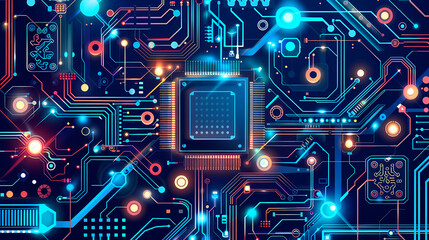 Circuit board technology cpu microprocessor vector image
