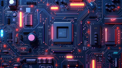 Circuit board technology cpu microprocessor vector image