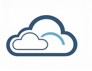 cloud icon with lightning, vector image on white background, weather