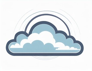 cloud icon with lightning, vector image on white background, weather