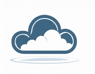cloud icon with lightning, vector image on white background, weather