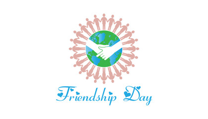 World Friendship Day every year in July. Template for background, banner, card, poster with text inscription.