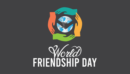 World Friendship Day every year in July. Template for background, banner, card, poster with text inscription.